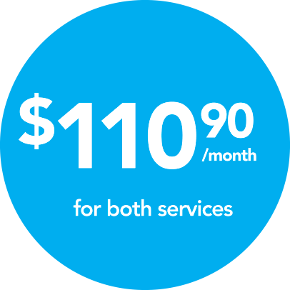 110.90 per month for both services