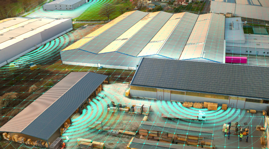 A business campus with extended WiFi