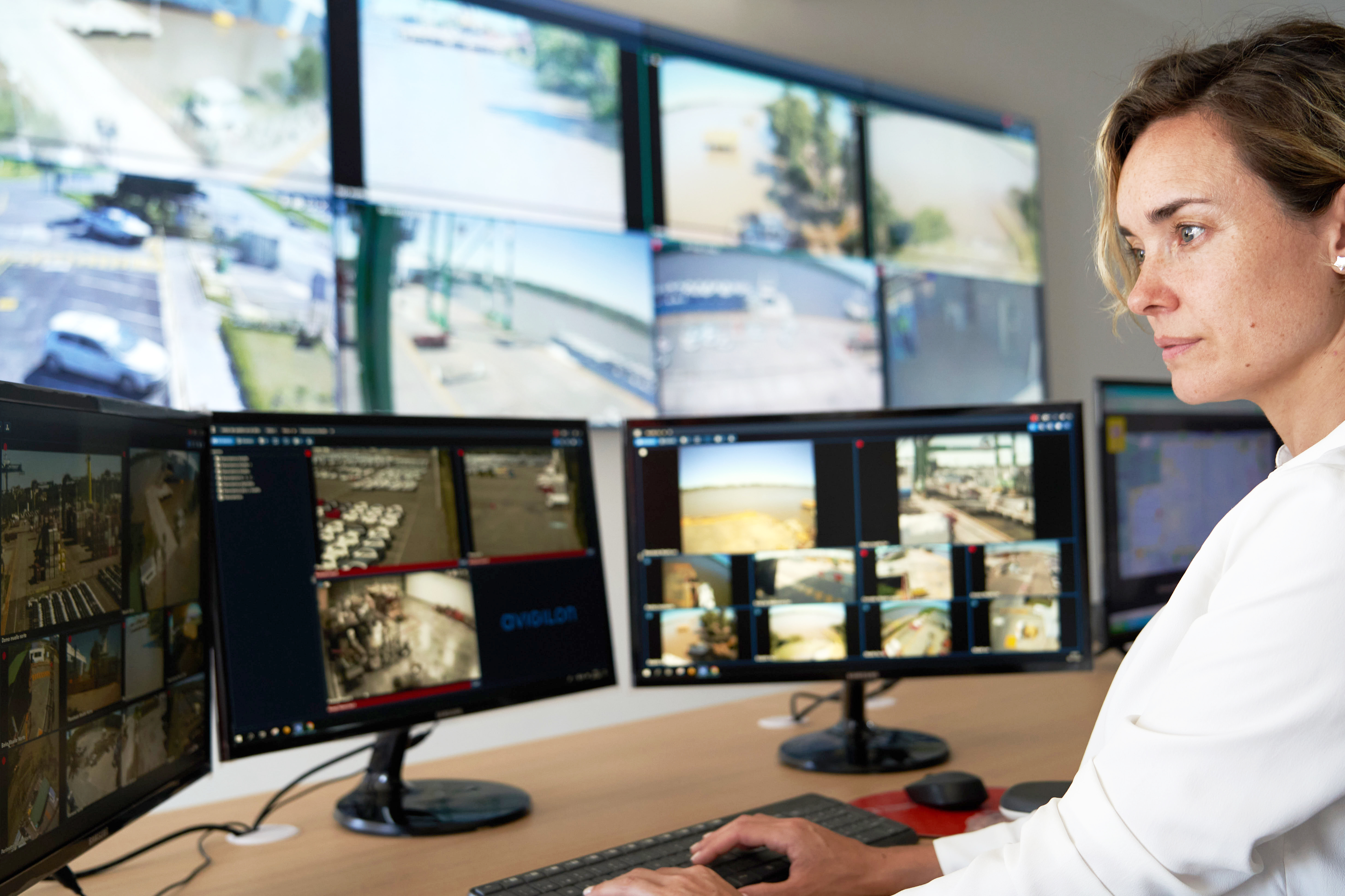 Employee monitoring multiple cameras