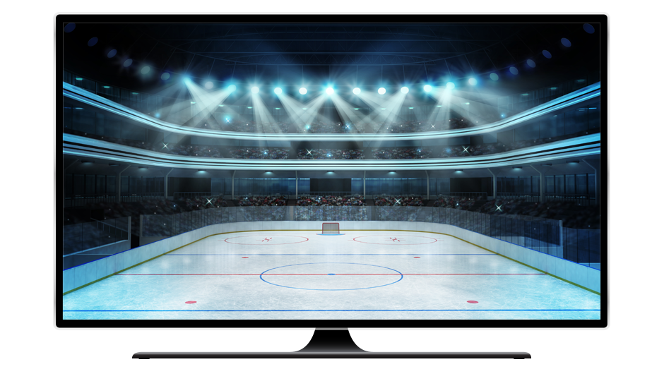 Hockey game on TV
