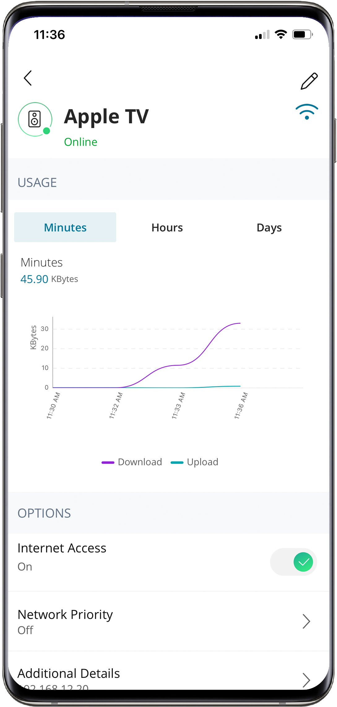 Turn off device network access