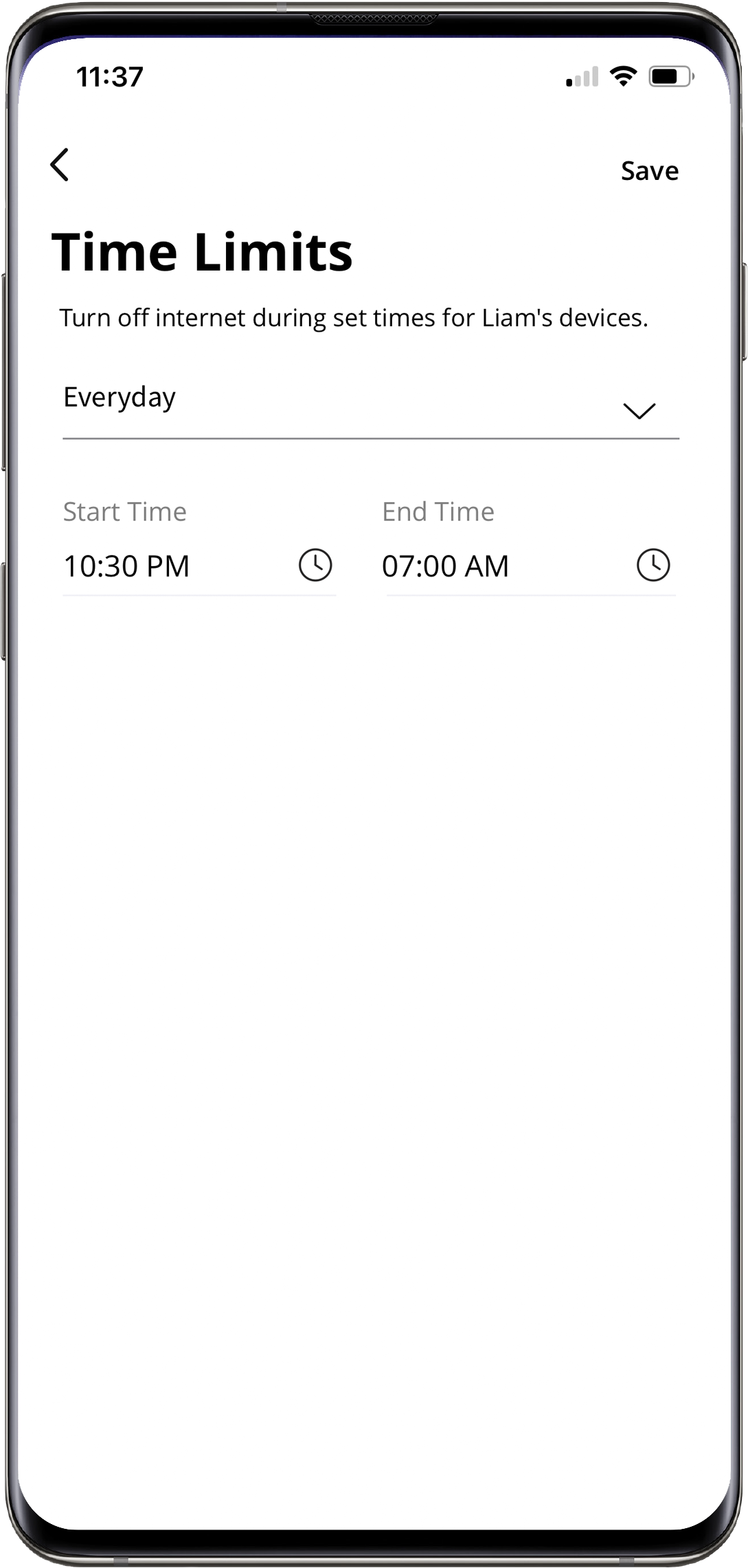 Set time limits