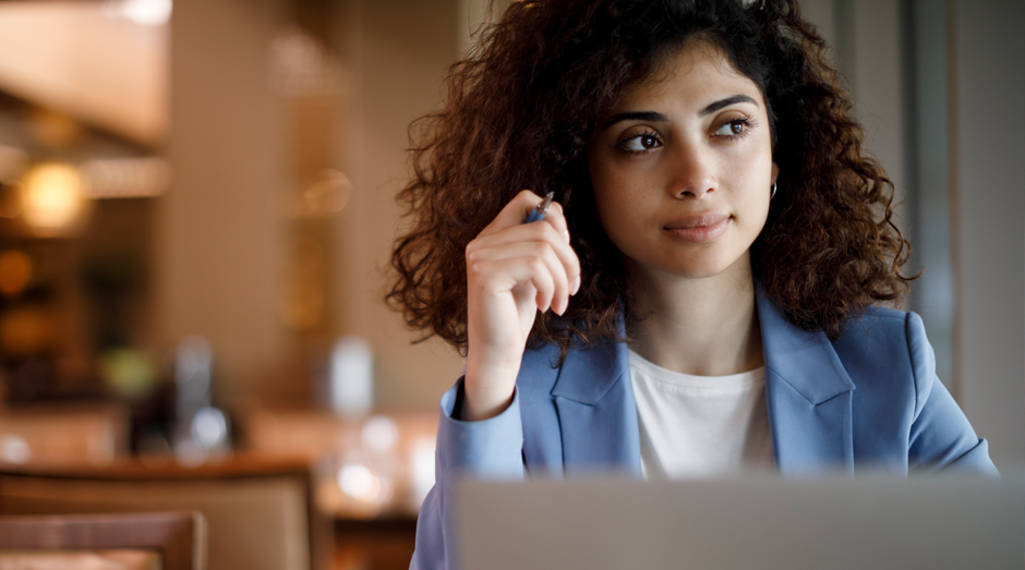 Woman paying her bills online